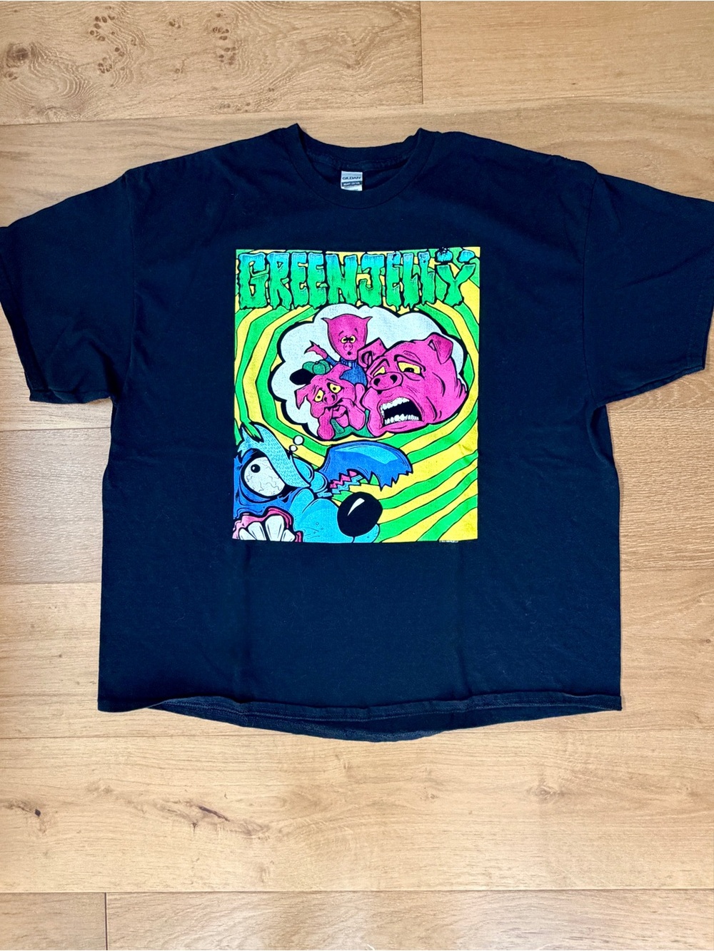 Green Jelly "Duh Tour 1993" Three Little Pigs Concert Tee Black Mens XXL/2XL